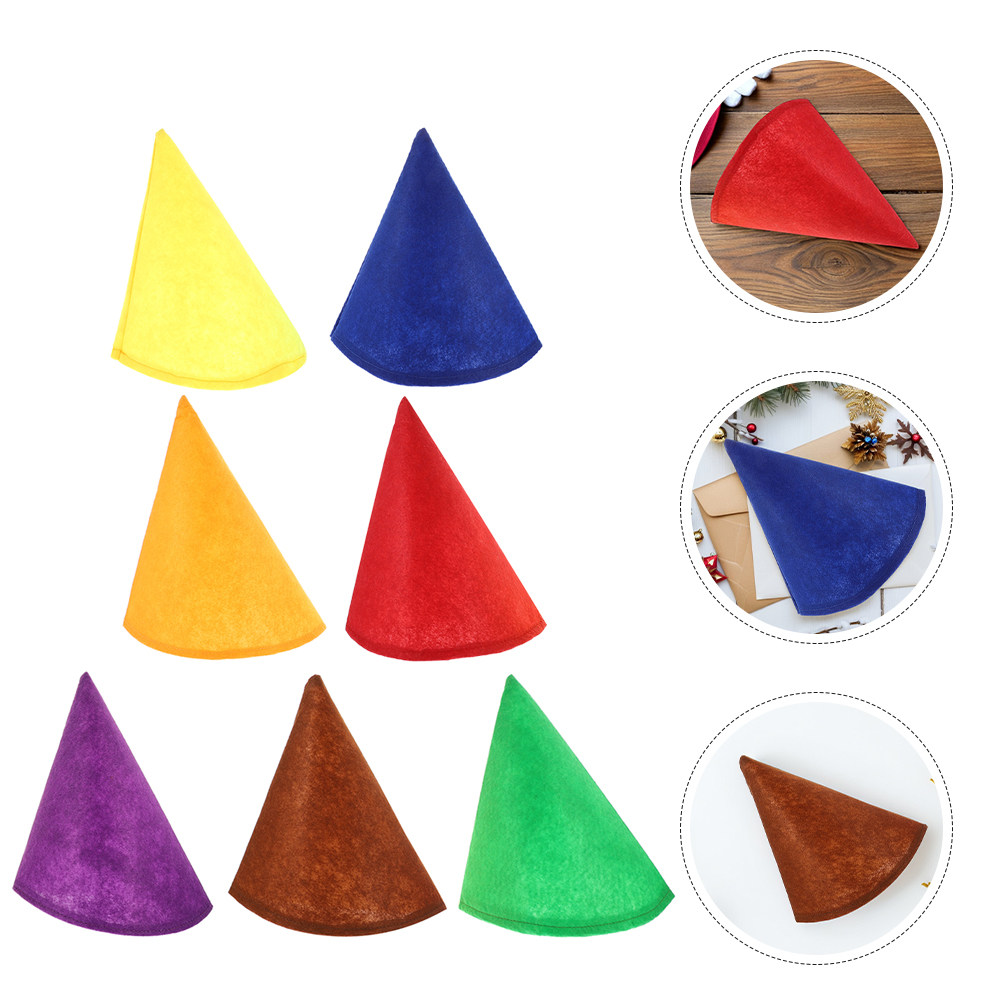 Party Hat Cone - 14Pcs Colorful Felt Cone Party Hats
