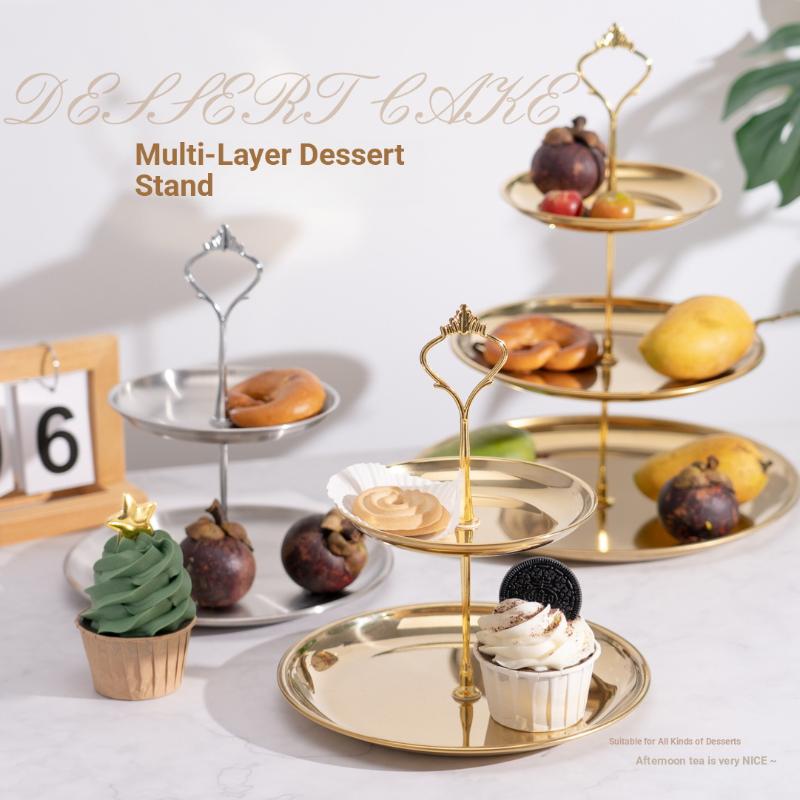 Cupcake Stand Tier - Gold Silver 2/3-Tier Cake Stand Party