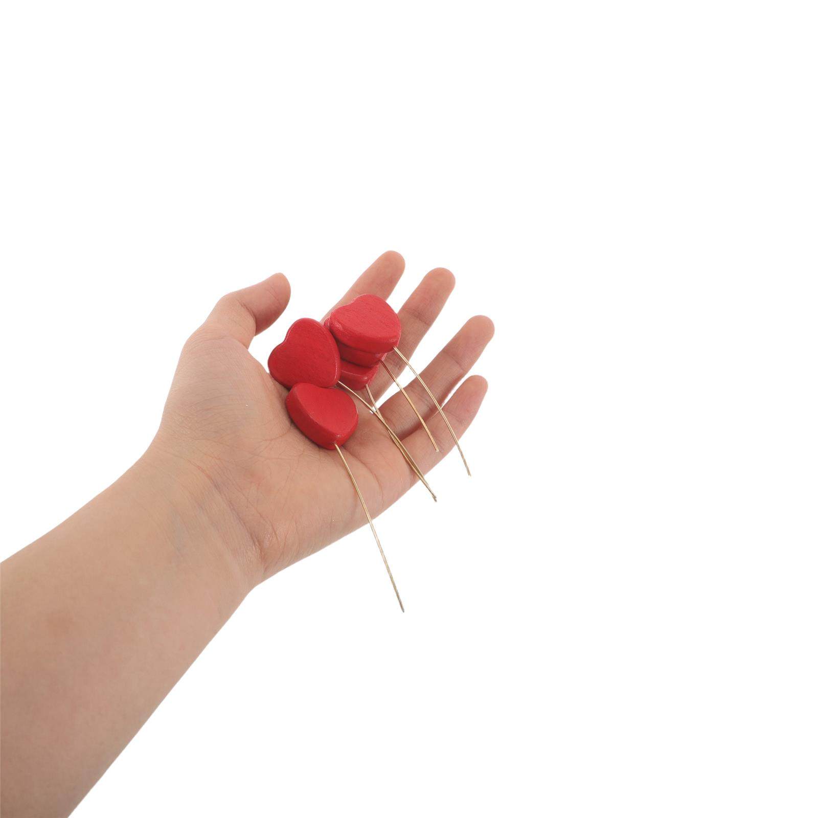 Centerpiece Stick - 6Pcs Wood Heart Picks Decoration Vase