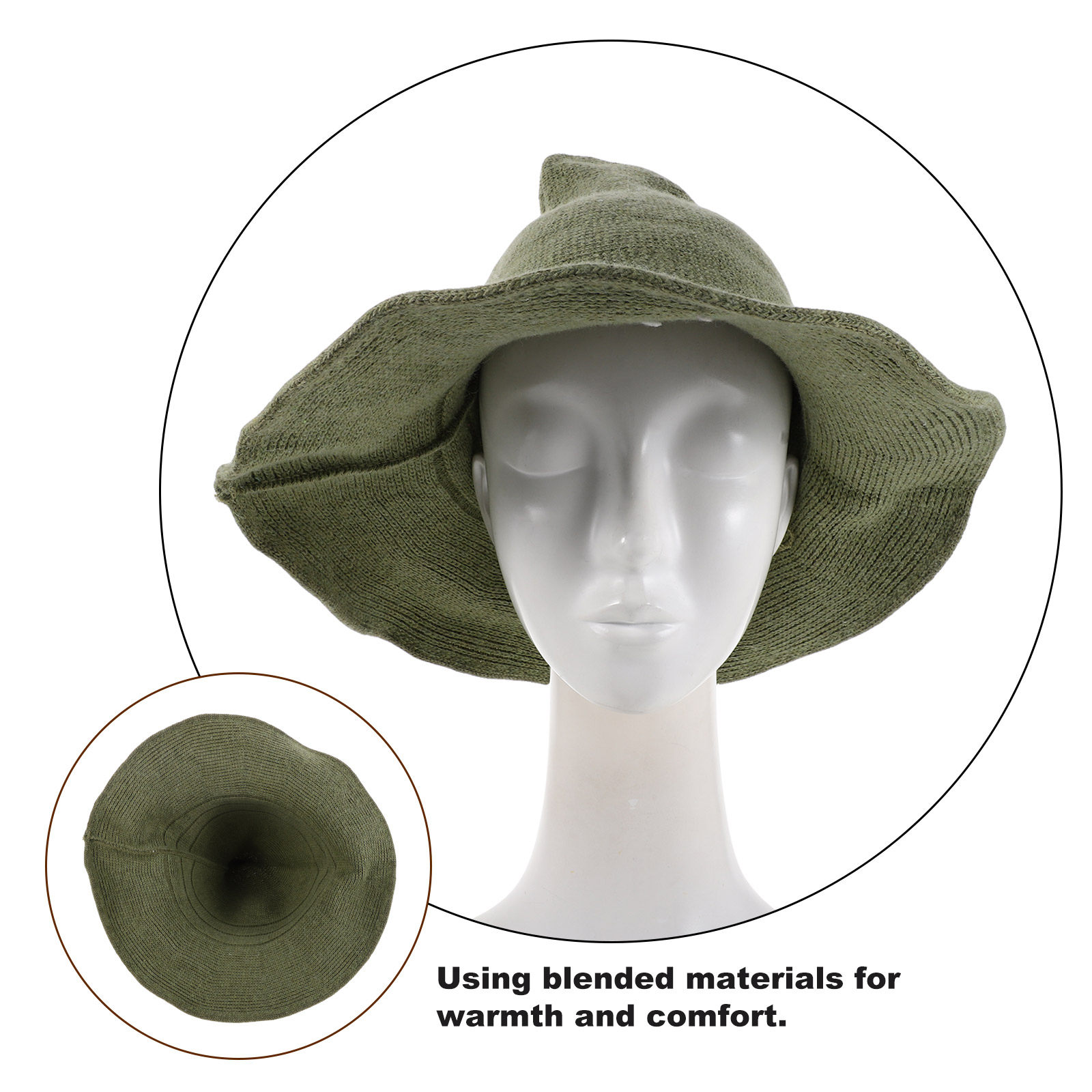 Men's Green Witch Hat Wool Ble - Party Hat Cone review and price